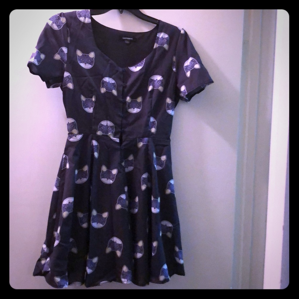 Cat print mini dress